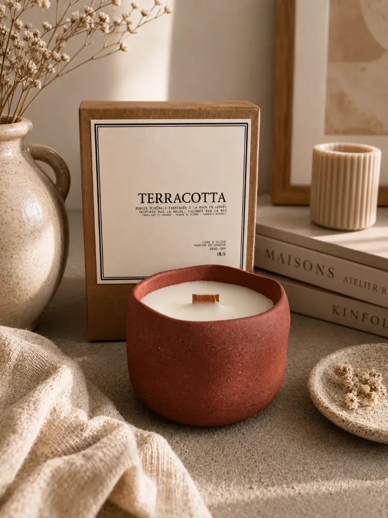 BOUGIE PARFUMÉE (Terracotta, Monoï)